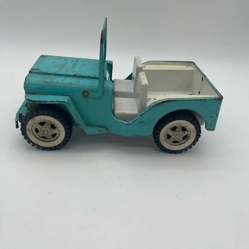 Vintage 1960s Tonka Pressed Steel‎ Jeep Turquoise Blue Runabout Toy Truck